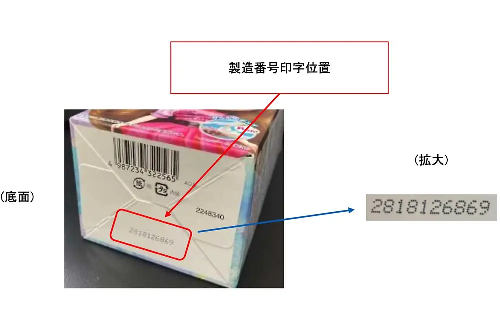 製造番号印字位置